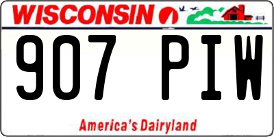 WI license plate 907PIW