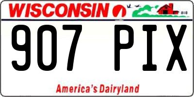 WI license plate 907PIX