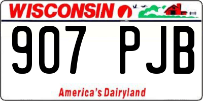 WI license plate 907PJB