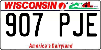 WI license plate 907PJE