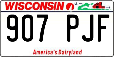 WI license plate 907PJF