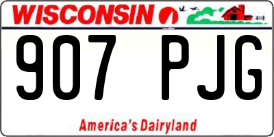 WI license plate 907PJG