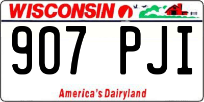 WI license plate 907PJI