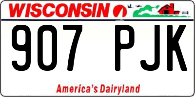 WI license plate 907PJK