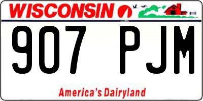 WI license plate 907PJM