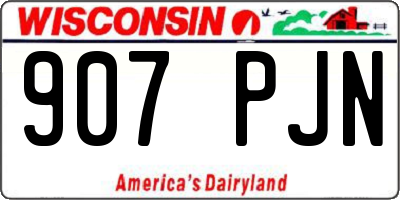 WI license plate 907PJN