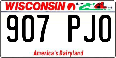 WI license plate 907PJO