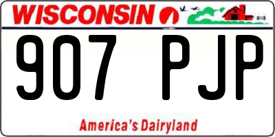 WI license plate 907PJP