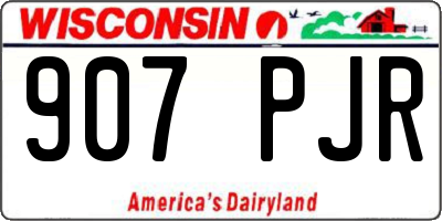 WI license plate 907PJR