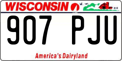 WI license plate 907PJU