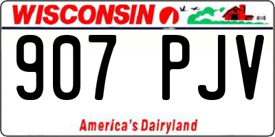 WI license plate 907PJV