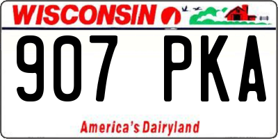 WI license plate 907PKA
