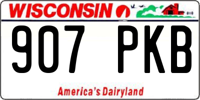 WI license plate 907PKB