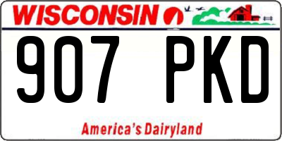 WI license plate 907PKD