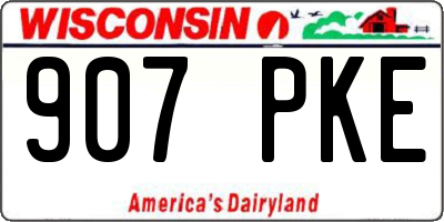 WI license plate 907PKE