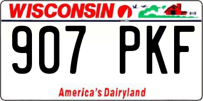 WI license plate 907PKF