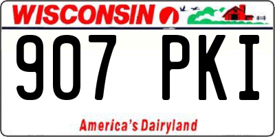 WI license plate 907PKI