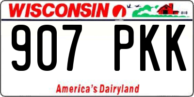 WI license plate 907PKK