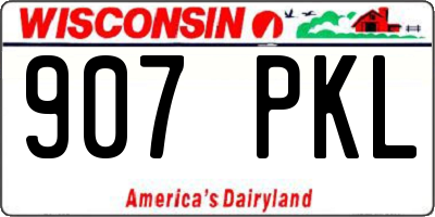 WI license plate 907PKL
