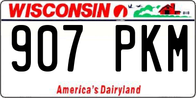 WI license plate 907PKM