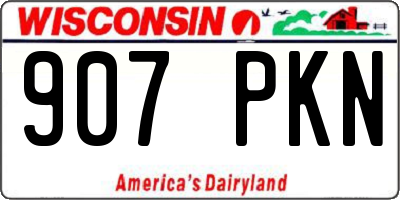 WI license plate 907PKN