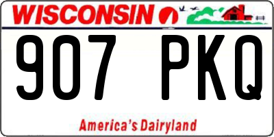 WI license plate 907PKQ