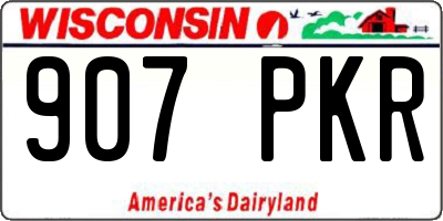 WI license plate 907PKR