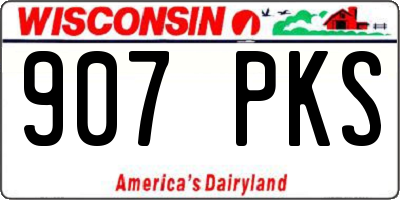 WI license plate 907PKS