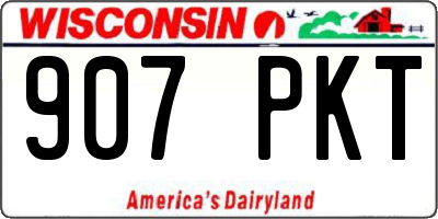 WI license plate 907PKT