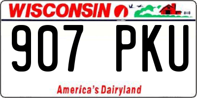 WI license plate 907PKU