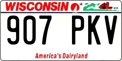 WI license plate 907PKV