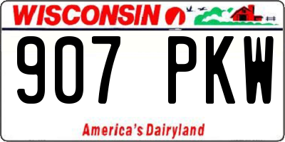 WI license plate 907PKW