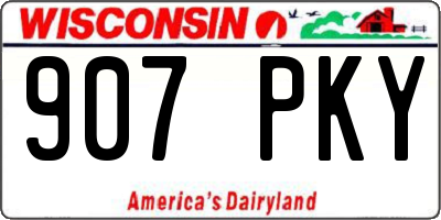 WI license plate 907PKY