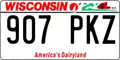 WI license plate 907PKZ