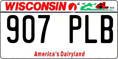 WI license plate 907PLB