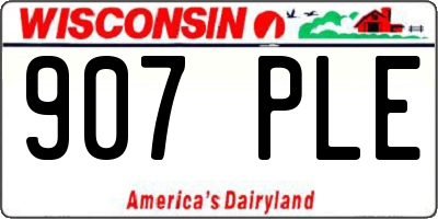 WI license plate 907PLE