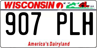 WI license plate 907PLH