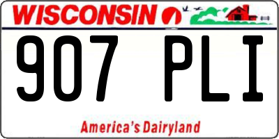 WI license plate 907PLI