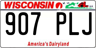 WI license plate 907PLJ