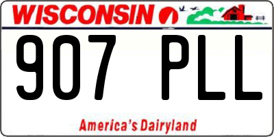 WI license plate 907PLL