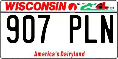 WI license plate 907PLN
