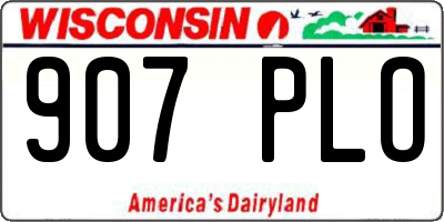WI license plate 907PLO