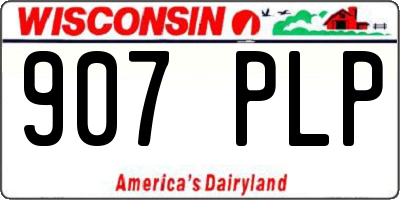 WI license plate 907PLP