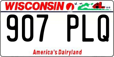 WI license plate 907PLQ