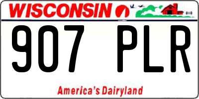 WI license plate 907PLR