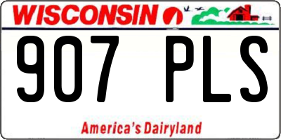 WI license plate 907PLS