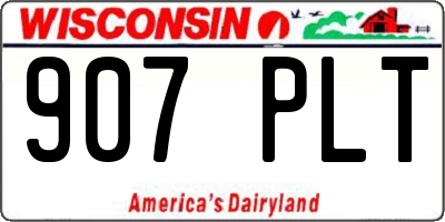 WI license plate 907PLT