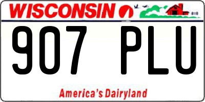 WI license plate 907PLU