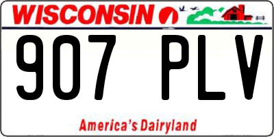 WI license plate 907PLV