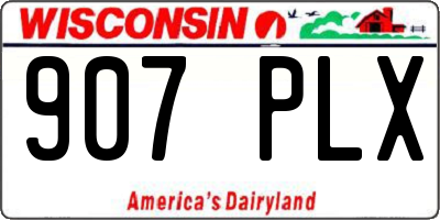 WI license plate 907PLX
